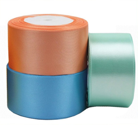 친환경 재활용 폴리에스터 재료 리본 가옥 섬유용 사틴 리본 3mm-100mm