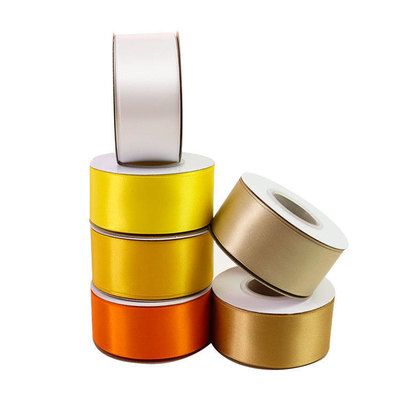 100% 폴리에스터 단일 얼굴 사틴 리본 196 사용자 정의 색상 38mm 50mm 100 야드 / 롤